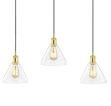 Kiawah Island 30.5" Metal/Glass Contemporary Modern LED Pendant - JONATHAN Y